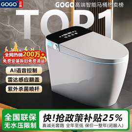 GOGO智能马桶全自动翻盖一体式家用即热语音虹吸坐便器无水压限制