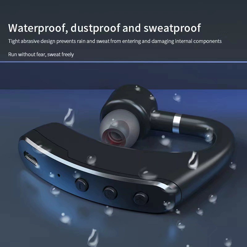 Bluetooth Headset V9 single-ear hanging-ear, Bluetooth 5.2, LED battery display, long standby