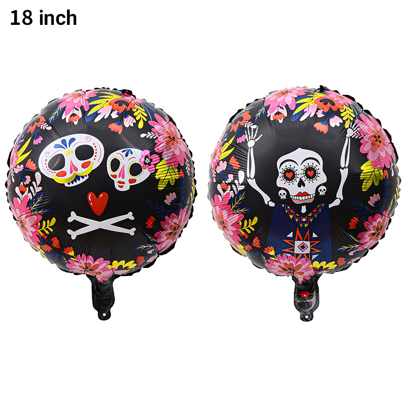 Bola de 18 pulgadas globo de aluminio de Halloween fantasma Festival cráneo calabaza Halloween tema Fiesta escena decoración globo
