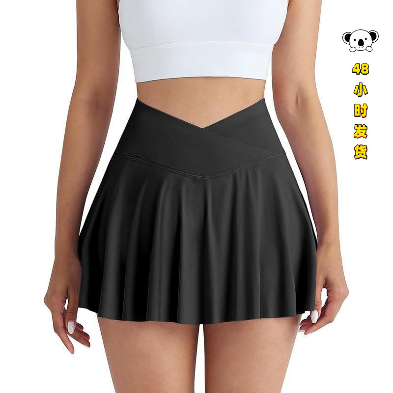 G 86287 Cross Waist Tennis Skirt Yoga Short Skirt