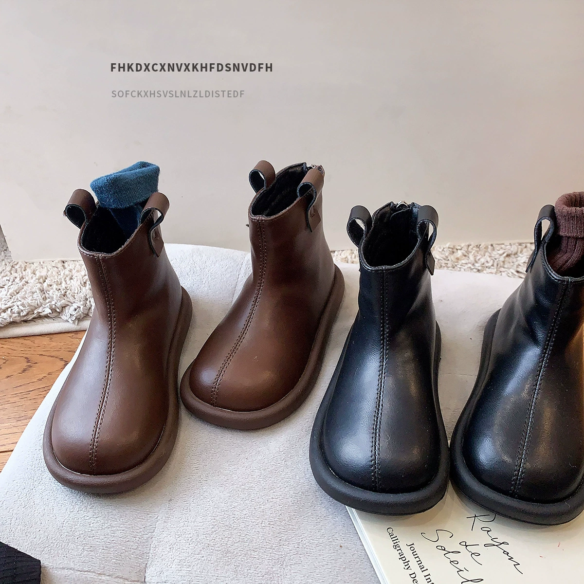 Осенняя детская обувь для детей 1-3-6-12 лет, детские ботинки-мартинсы, короткие ботинки для девочек, одинарные ботинки для мальчиков, детские сапожки.