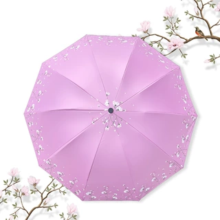 十骨抗风加厚折叠手动太阳伞双人大号雨伞黑胶晴雨两用户外遮阳伞