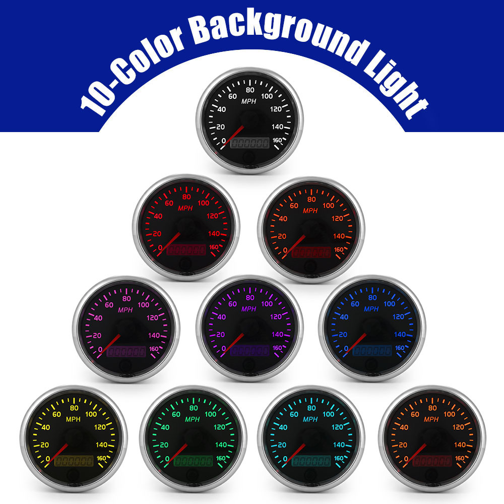 Car modification 85mm speedometer odometer LCD meter 160MPH/H car speedometer