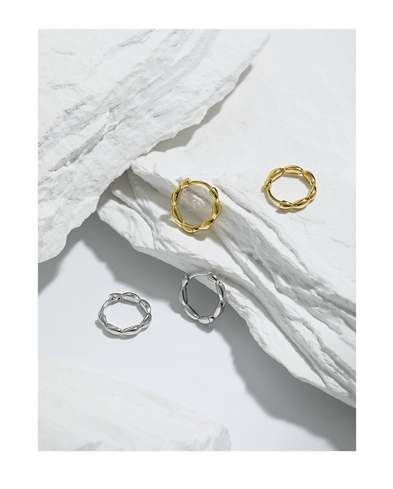 5g Weight 0.03µm Gold Plating Thickness Long-Lasting Plated Gold Plating Process 925 Sterling Silver Ear Needle Material 18K Real Gold Plated, Platinum Plated Plating Material 925 Sterling Silver Solid Color Hoop Earrings