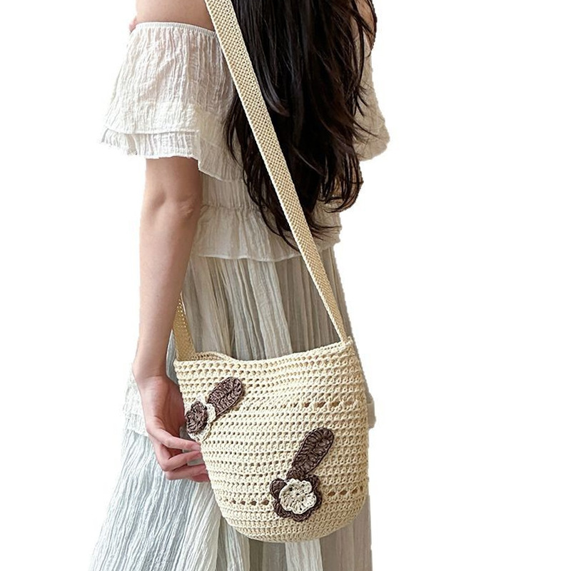 Bolsa de tejido de mujer nueva bolsa de hombro de gran capacidad bolsa de vacaciones de playa bolsa de paja bolsa de mujer mochila al por mayor