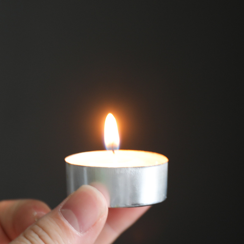 Natural Pure Plant Ghee Lamp Household Smokeless Odorless Aluminum Shell Candle Red Offering Lamp Lacquer Seal Aromatherapy