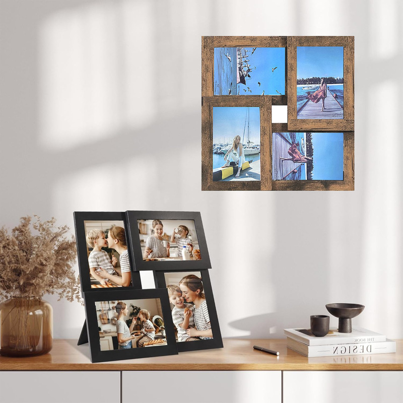 Cross-Border Creative 6inch Combo Photo Frame 4-in-1 DIY Photography Photo Frame Collage Display Desktop Factory Direct Sale