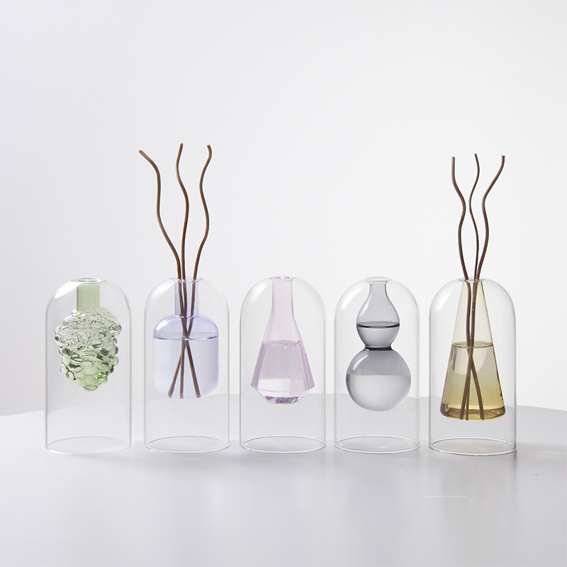 Aromatherapy Bottle Glass Essential Oil European Style Fireless Rattan Diffuser Double Living Room Bedroom Decoration European Style Craft