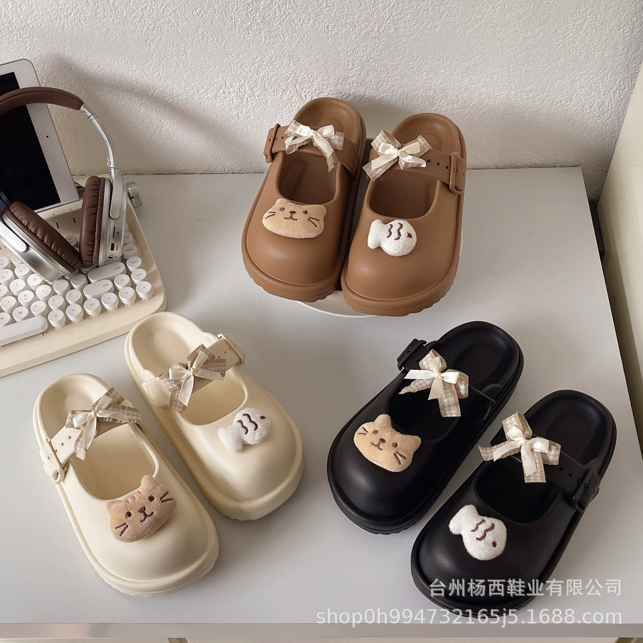 Интернет-красный модный взрыв милый котенок маленькая рыба Баотоу тапочки женские весна и лето 2025 новый толстое дно нескользкие холодные тапочки