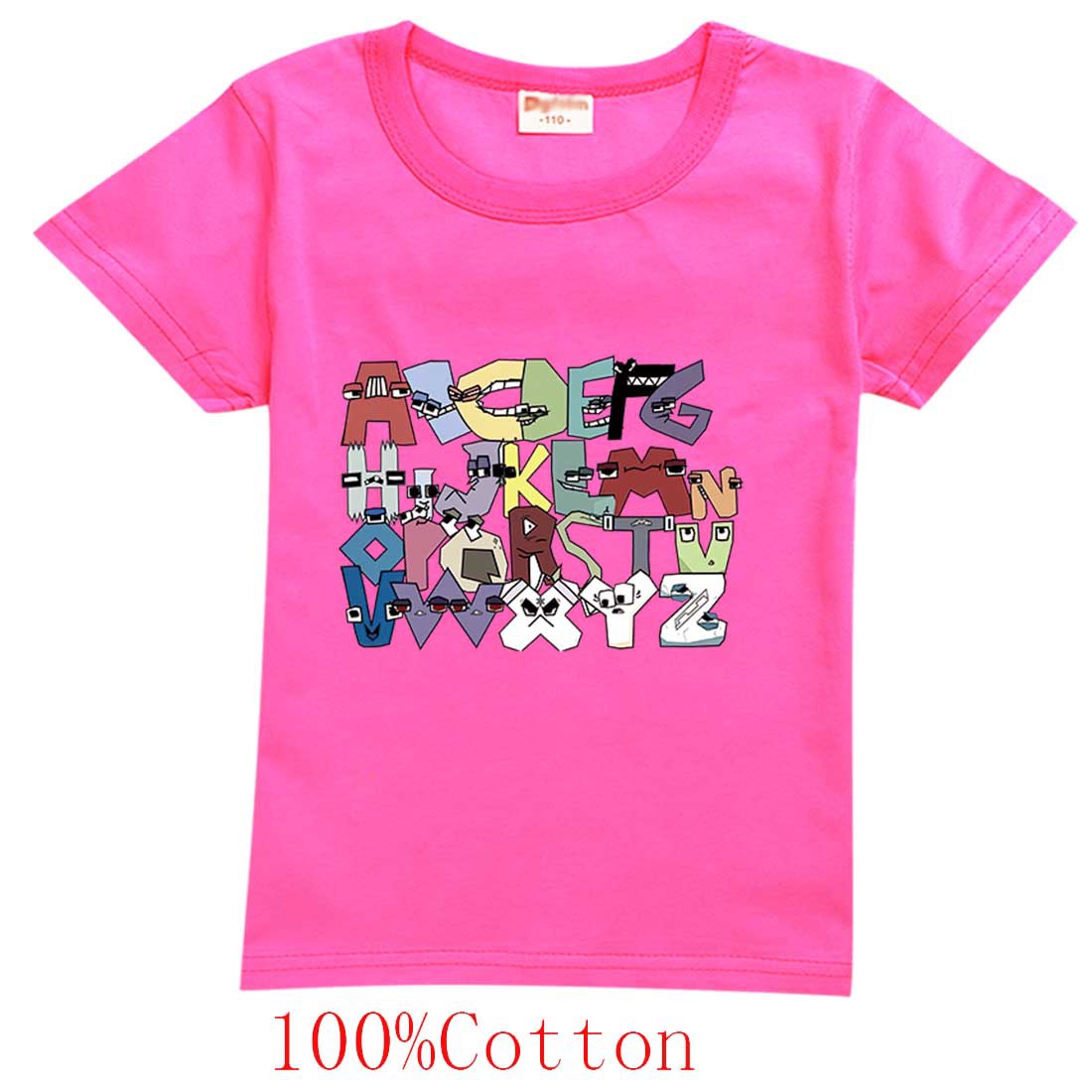 Jungen & Mädchen Sommer Mode Tops T-Shirts Kinder 100% T-Shirts 26 Alphabet Lore Print lässig Familie Kinder Kleidung 2-14 Jahre – Detail 9