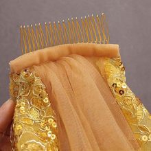 新娘外景拍摄头纱小教堂式小拖尾网纱加蕾丝花边头纱走秀表演头饰