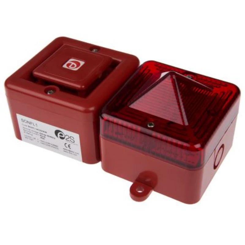 Звуковая и световая сигнализация e2s, 115V,100dB, красный абажур, красный корпус, SONFL1XAC115R/R