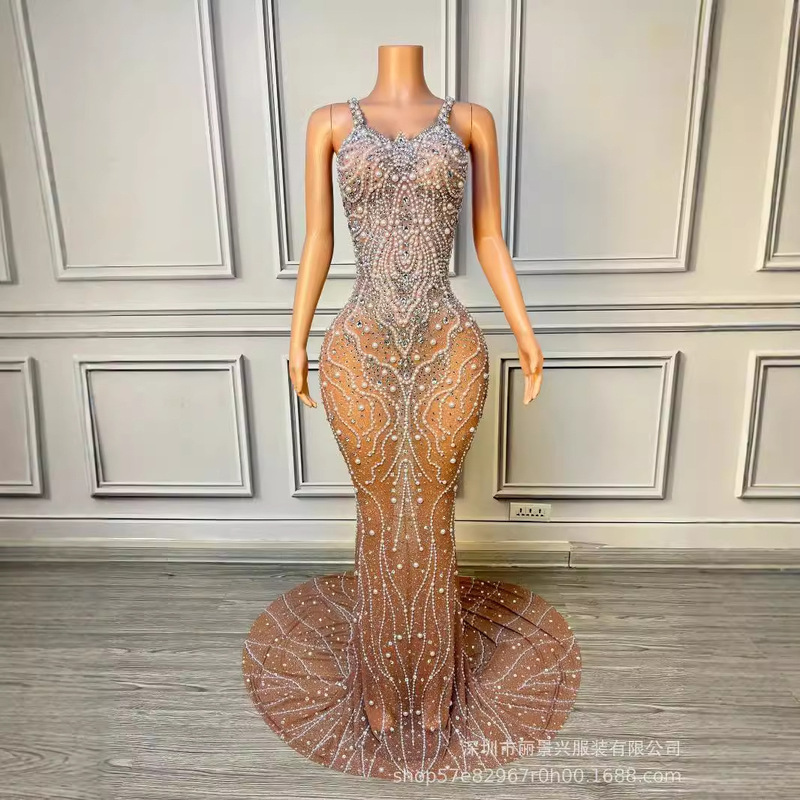 European and American Sexy Global Lady's Beauty Selection Dress Engagement Banquet Bride Dress Cocktail Party Dress Broken Cocoon European and American Sexy Global Lady's Beauty Selection Dress Engagement Banquet Bride Dress Cocktail Party Dress Broken Cocoon