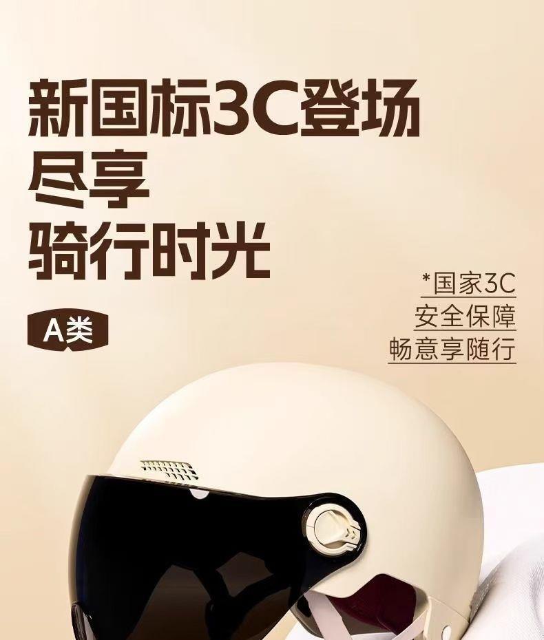 New National Standard Certified Electric Vehicle Helmet for Men and Women, Motorcycle Safety Helmet, Universal for All Seasons, Sun Protection, Summer Half Helmet