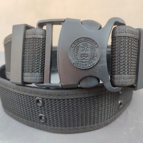 Security officer uniform outer belt buckle tactical training soft webbing student military training thick woven belt waist cinch