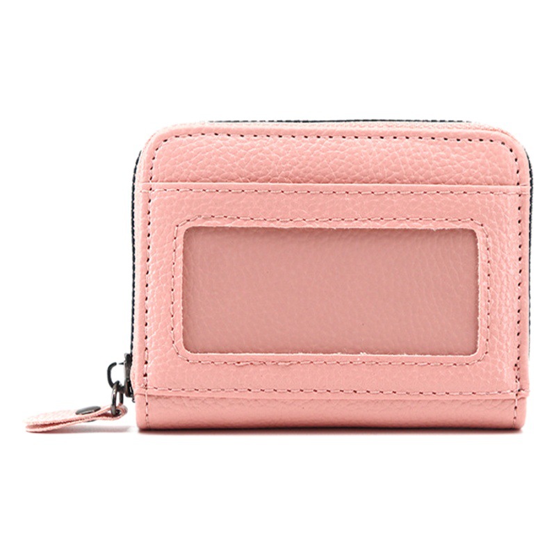 Cartera corta multifuncional con patrón de lichi, tarjetero de gran capacidad para mujer, tarjetero de múltiples posiciones, tarjetero casual de negocios para hombre