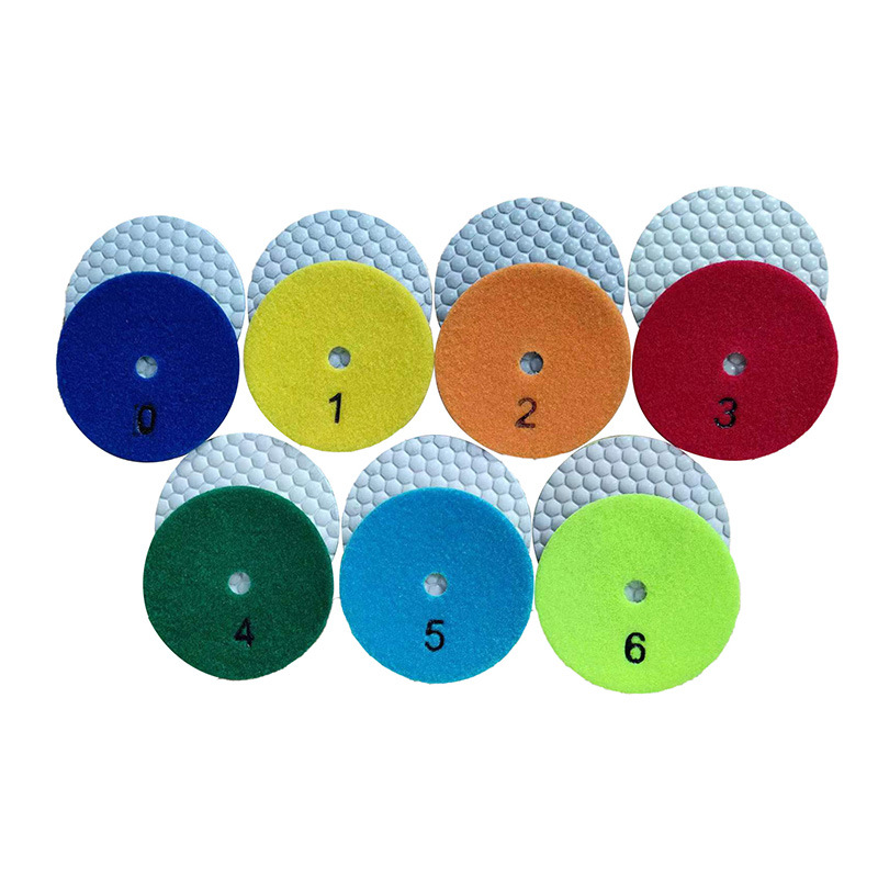 跨境白底4寸100mm金刚石干磨片石英石花岗岩软磨片石材抛光片