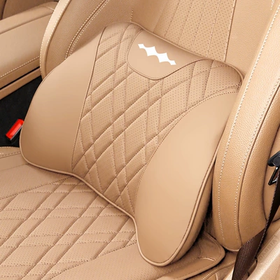 Waist support and 8 Car Headrest, Lumbar Support - 1-formula-leopard-waist-support-wild-wheat-yellow