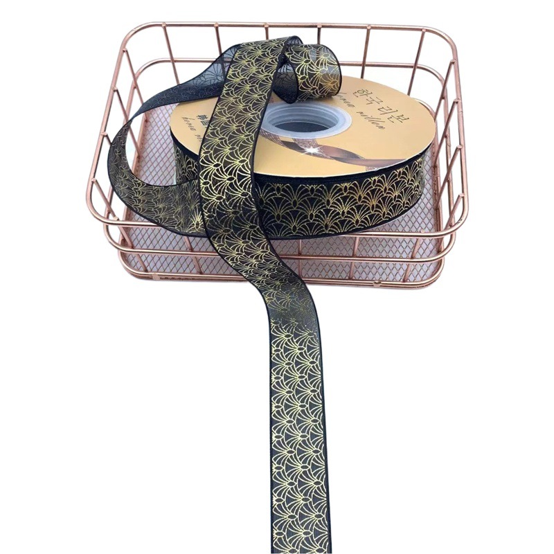 2,5 CM bandeja de barra de cinta de dorado transparente hecho a mano accesorios de bricolaje cinta de color oscuro caja de regalo de flores lote de embalaje