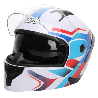 Riding Helmets Revealing Helmets New Motosiklet kaskı (dəbilqə) - 511-1-white-blue-red-abs-material-is-wear-resistant-and-fall-resistant