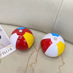 ファッションは色を合わせて創意的なスポーツ風のサッカーの形のアクリルバッグをつなぎ合わせます。