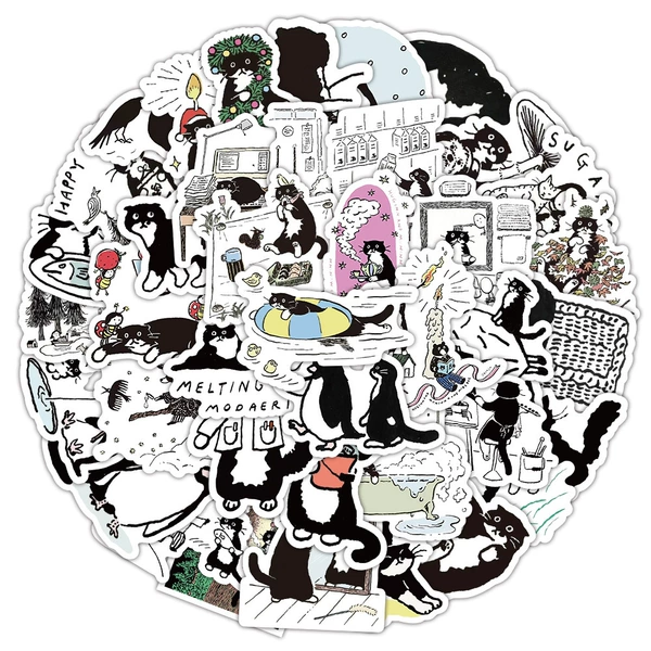 Чёрно-белая клетка кот (60 шт.)