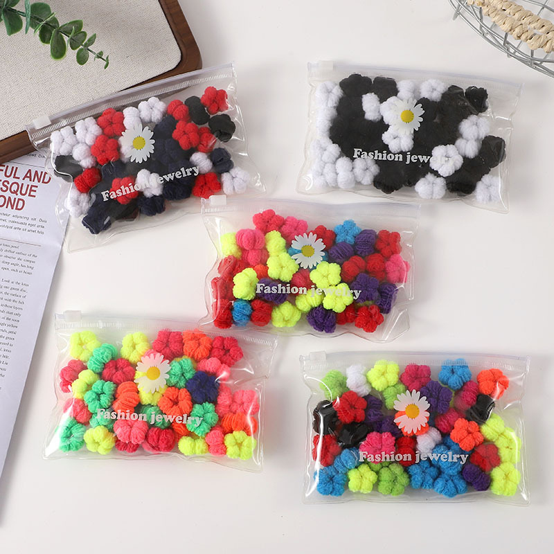 어린이 머리끈, 볼머리, 캔디, 부드럽고 귀여운 헤어 액세서리, 고탄성 머리띠, 머리 볼륨이 적고 머리카락이 상하지 않는 고무줄