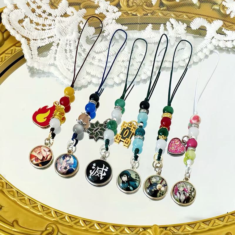 New Demon Slayer Style Reincarnation Bracelet Tanjiro, Shinobu, Muichiro Bracelet Finished Product Phone Chain