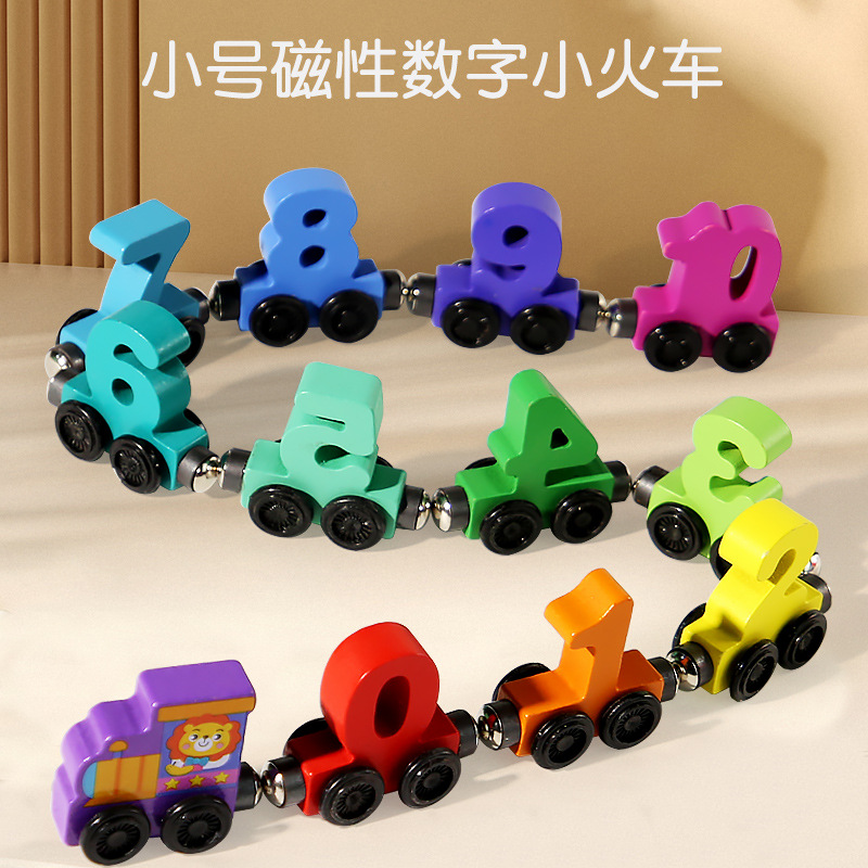 Tren digital magnético, bloques de construcción, rompecabezas para niños, niño, bebé, educación temprana, niña, material didáctico de iluminación, coche de juguete