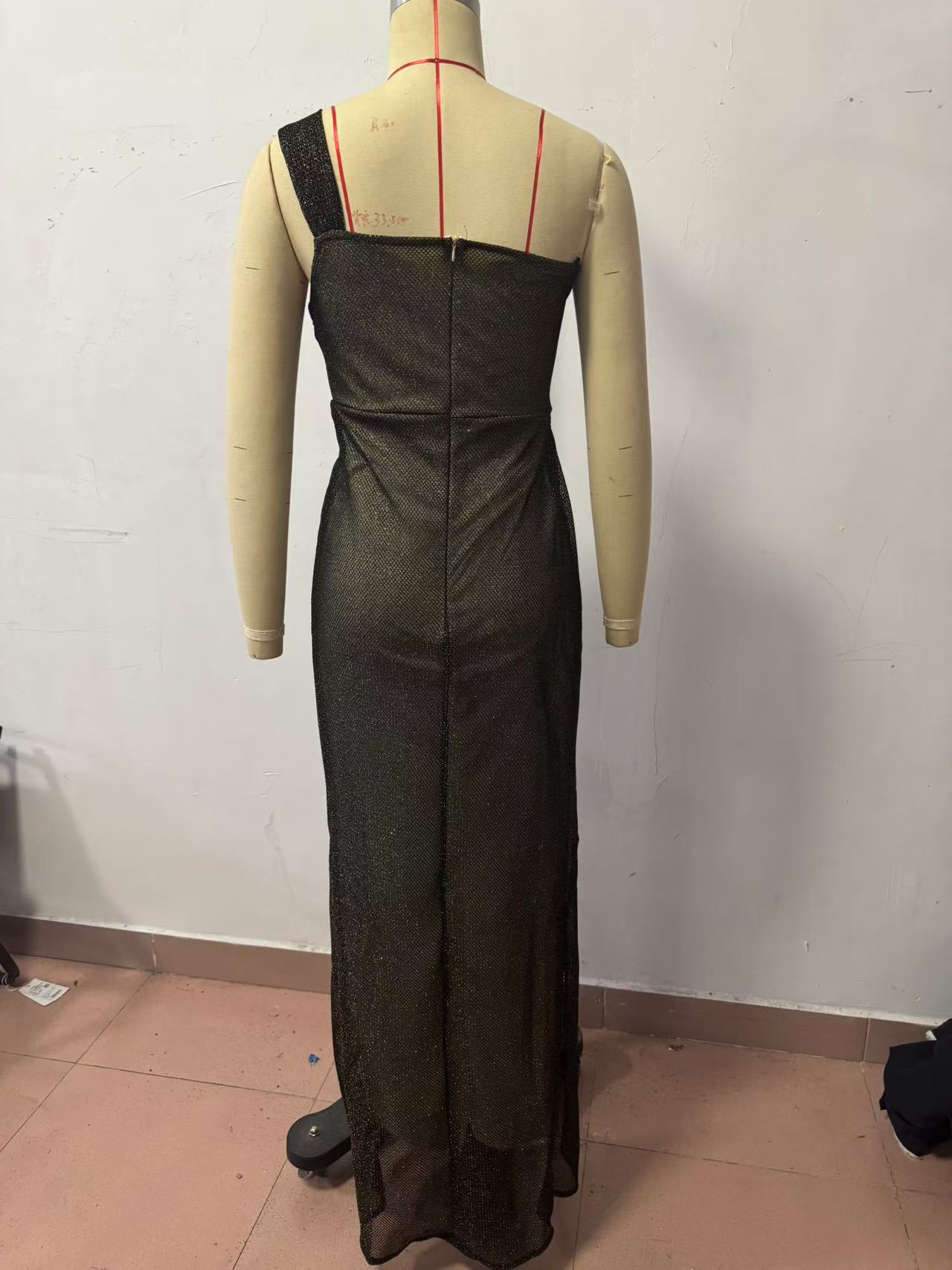 Wholesale Women's Simple Style Zipper Solid Color Cocktail Party Oblique Collar Sleeveless Party Dress display picture 3