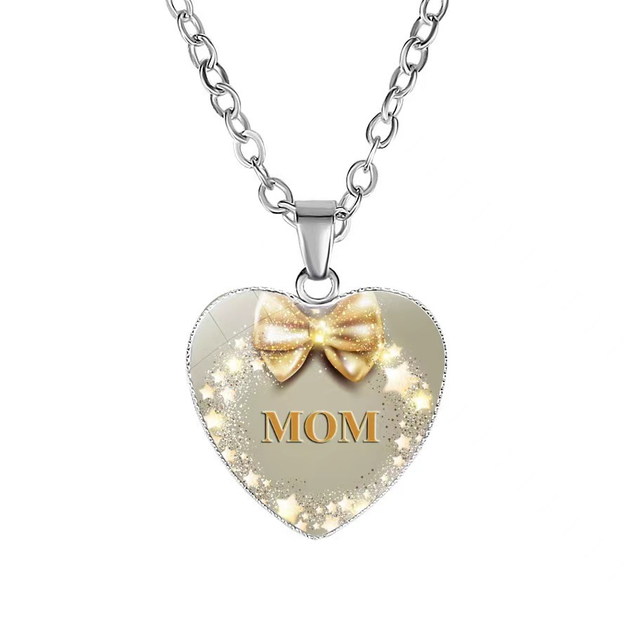 Joyas transfronterizas amor de mamá colgante en forma de corazón coreano simple regalo de vacaciones moda collar universal mujer image 8