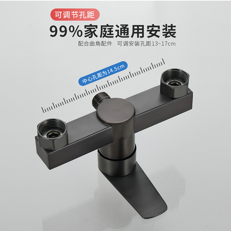 ガンアッシュステンレス鋼ミキシングバルブ温水蛇口浴室隠しシャワー蛇口セット給湯器シャワーセット|undefined