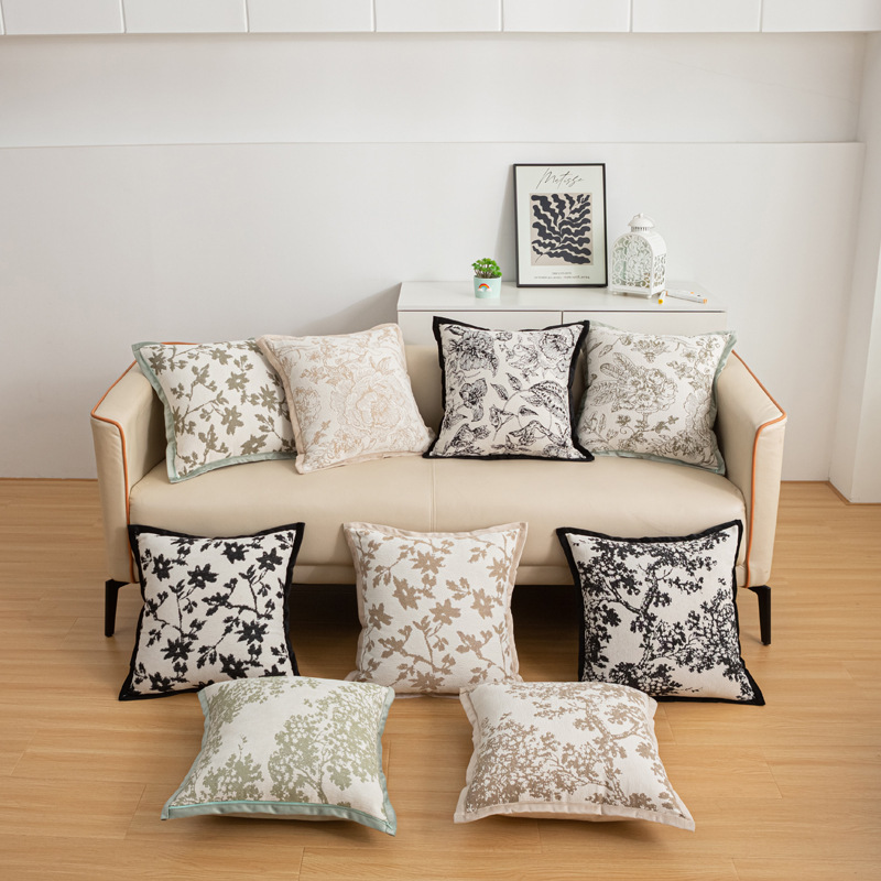High-Value Pillow Bedside Sofa Waist Pillow Cushion Living Room Cushion Modern French Style Office Bedroom Cushion Pillowcase