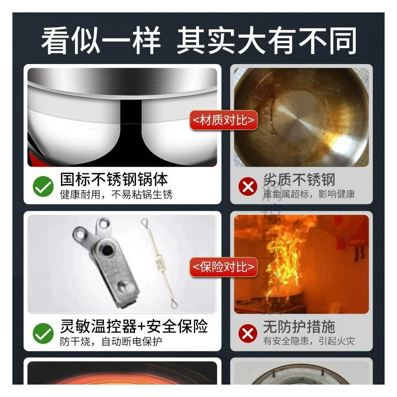 Многофункциональная электрическая горячая pot нержавеющая сталь электрическая жарочная сковорода кухонная электрическая пароварка кипячёная кастрюля электрический плита всë-в-один электрическая плита