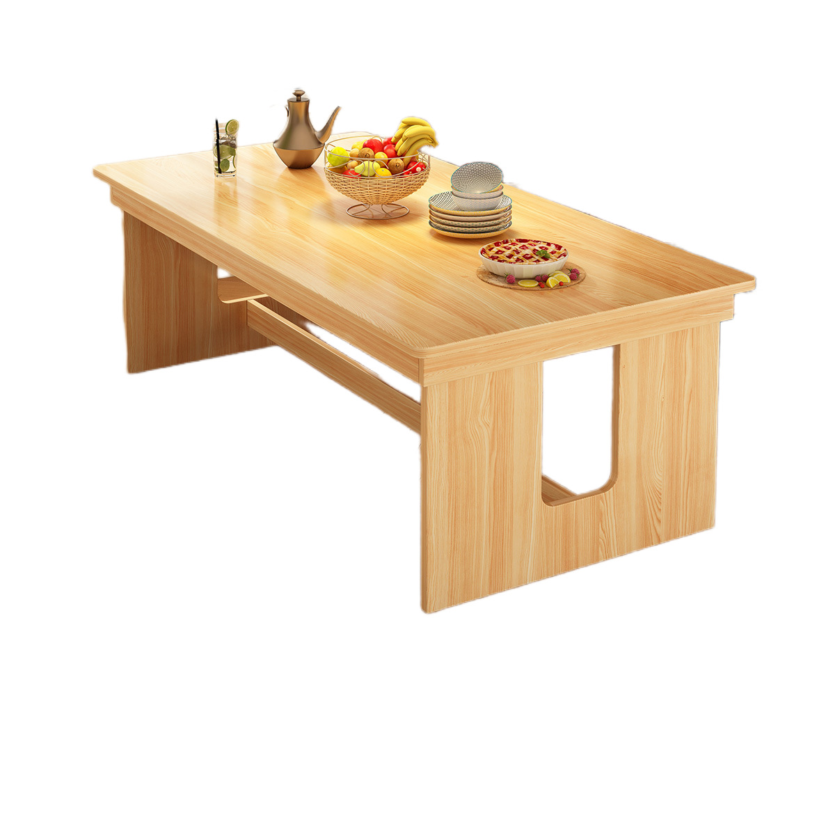 Mesa de comedor de patas de madera maciza hogar pequeño apartamento mesa de comedor sala de estar mesa de mesa grande de estilo nórdico mesa de comedor rectangular y combinación de silla