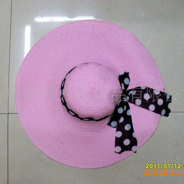 供应各种麦秆草帽 纸草帽 时尚平顶帽 遮阳帽 大沿帽等