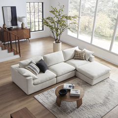 意式極簡設計師雲朵布藝模塊沙發法式中古輕奢客廳休閒大沙發組合