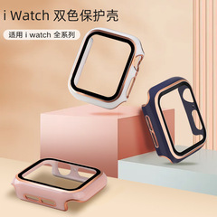 Applicable to all series of iwatch cases, Apple 7th generation two-color watch case, PC electroplated shell film integrated Apple watch case