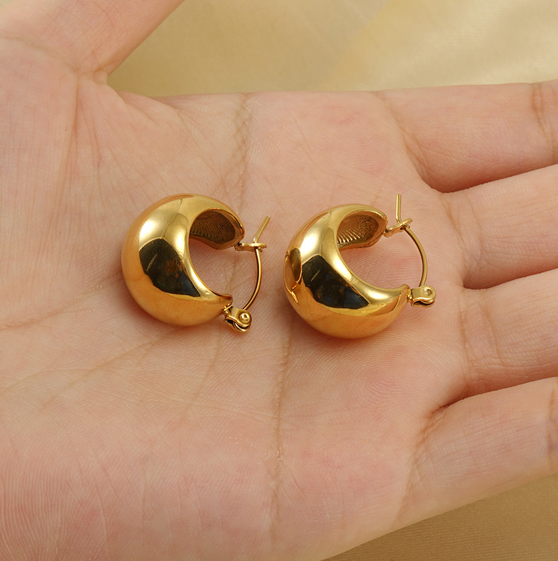 1 Pair Quantity 1 Pair Fashion U Shape Plating Titanium Steel Hoop Earrings