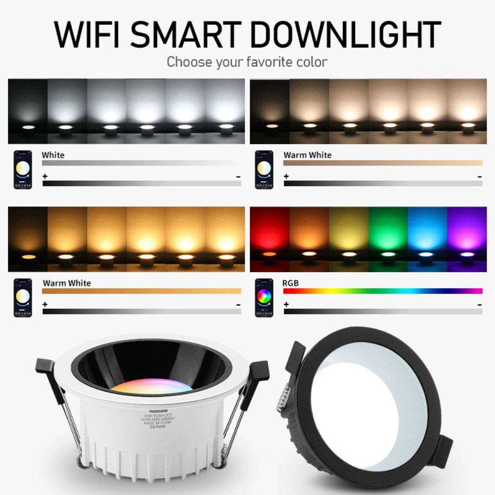 Люминесцентная (LED) подсветка Tuya Smart Downlight с прямым Bluetooth-подключением, без сетевого подключения