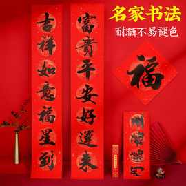 7306春节书法春联黑字对联批发门联2025蛇年新款过年装饰品门对子