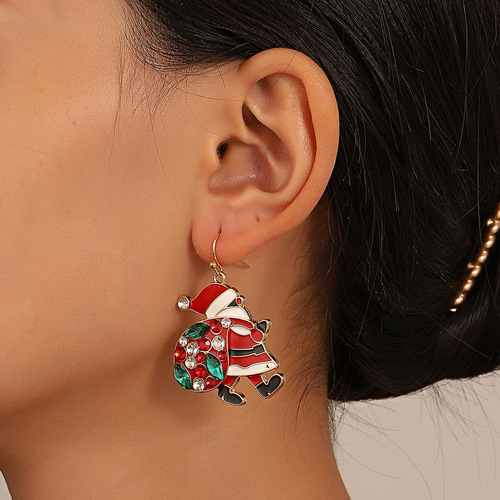 New Christmas earrings ins fashion creative Santa Claus earrings English letter earrings holiday gifts