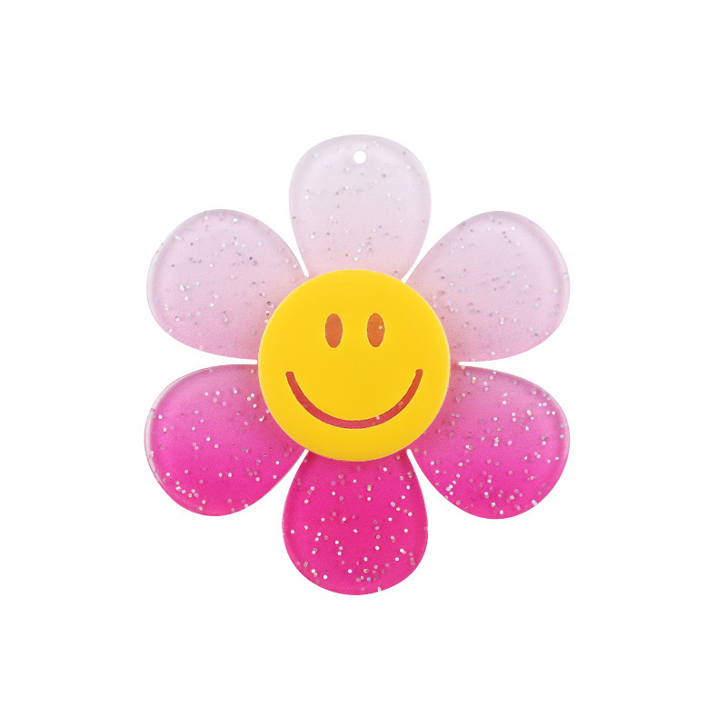 Nuevo acrílico sonriente girasol pequeños accesorios creativos ing nicho flores frescas llavero accesorios accesorios