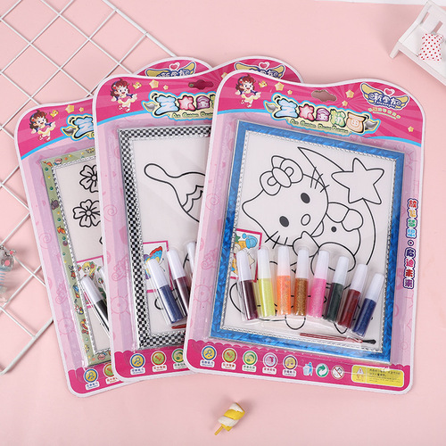 Large 6-pack Gold Paint Pen Doodle Art Craft DIY Coloring Book Kindergarten Painting Toy Children Sand Art Wholesale