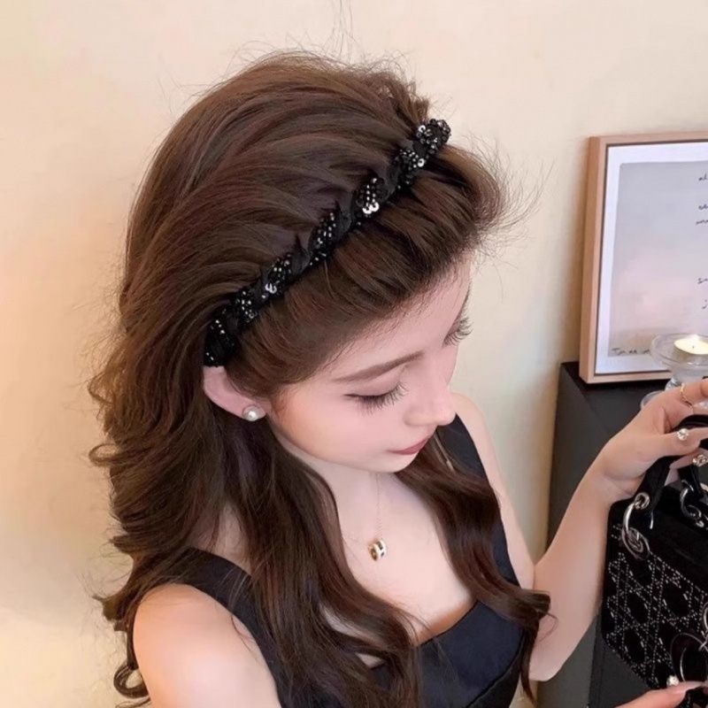 巴黎王妃发箍女2025新款轻奢压发头箍气质小香风串珠缠绕发捆头饰|undefined