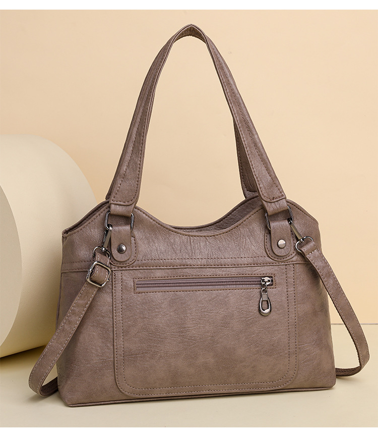 Frauen Tasche 2023 Neue Single Schulter Diagonal Straddle Handheld Tote Tasche frauen Große Kapazität Gewaschenes Leder Tasche Frauen der Tasche_voghion.com