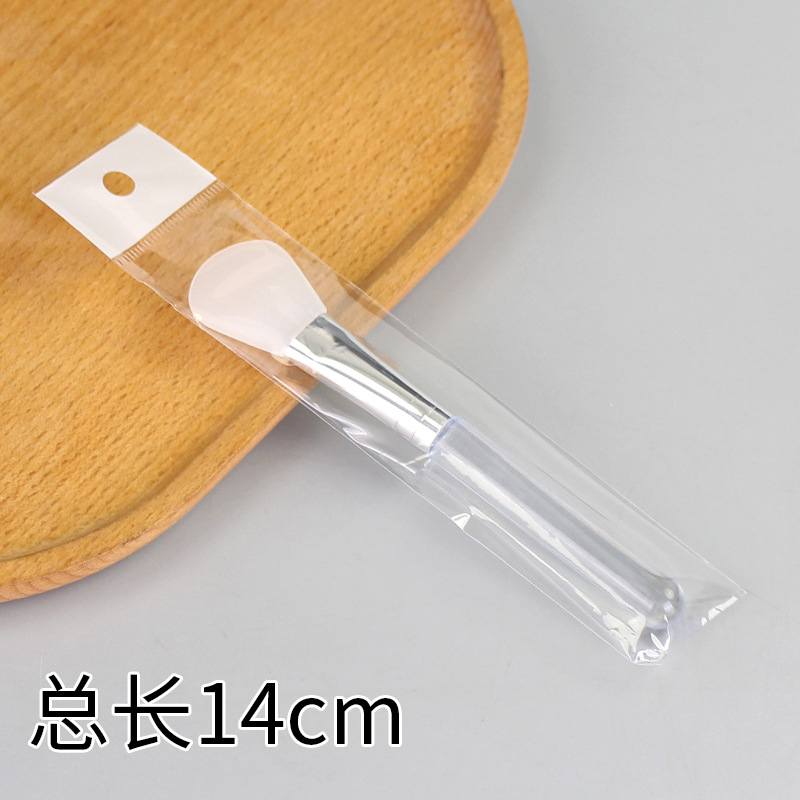 Transparent solid rod fan-shaped soft rubber brush: Long version