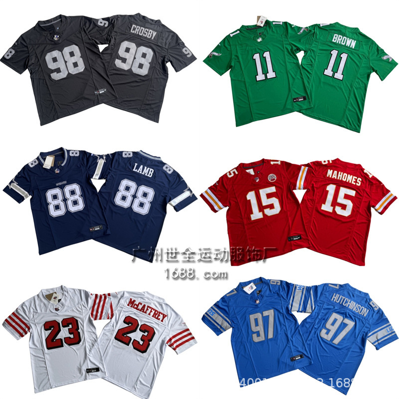 Chiefs Team Legend Third Generation Football Uniform 49Ers Embroidered Jersey Lions Football Uniform Plus Large Size Wholesale