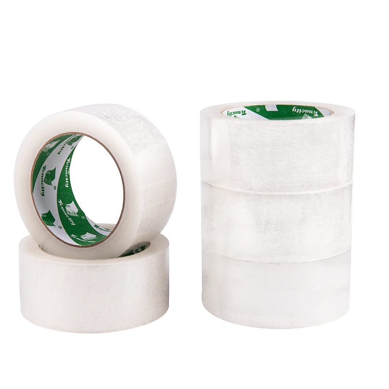 Venta directa de fábrica de cinta transparente al por mayor gran volumen transparente de ancho de rollo grande de 4,5 cm de alta viscosidad, embalaje y sellado, pegamento transparente