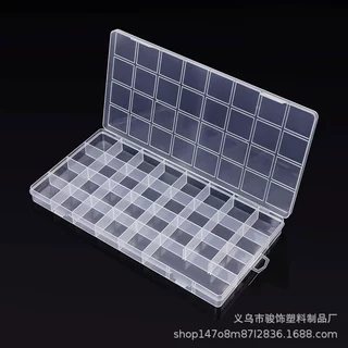 30格固定防串饰品收纳分格盒透明塑料空盒串珠散珠收纳配件首饰盒